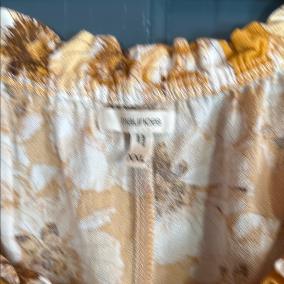 Maurices White and Gold Smocked Blouse with Tie Front - Picture 2 of 8
